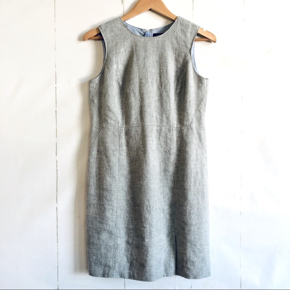 Lands’ End Gray Metallic Sleeveless Sheath Dress